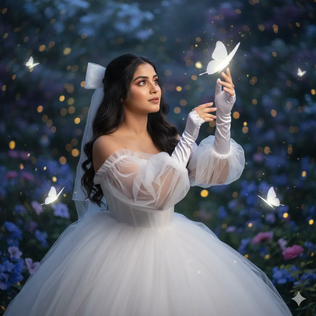 Women with butterfly - Ai Prompt